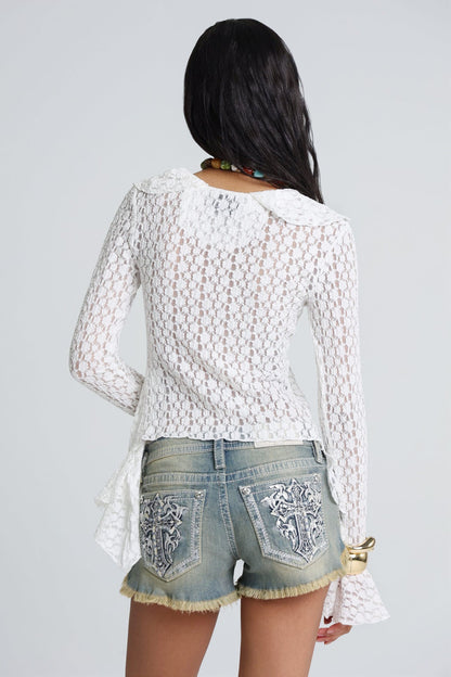 Emory Lace Ruffle Top