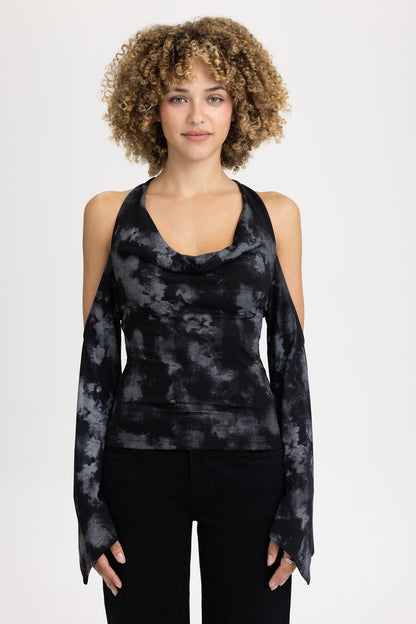 Dextra Sleeved Halter Top