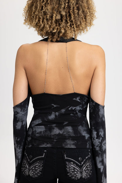 Dextra Sleeved Halter Top