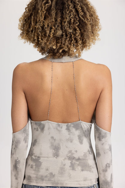 Dextra Sleeved Halter Top