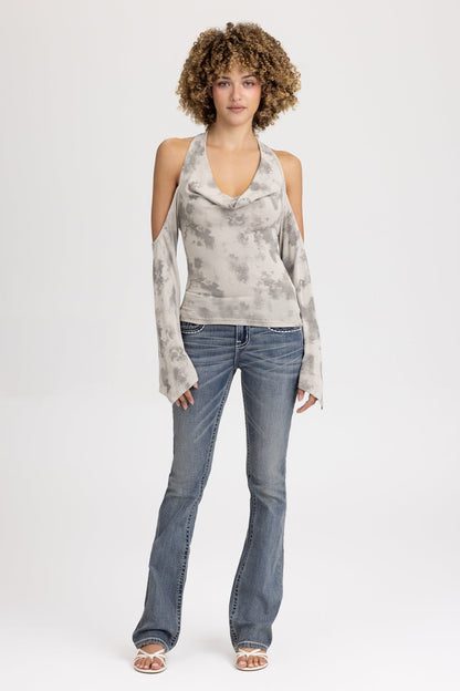 Dextra Sleeved Halter Top