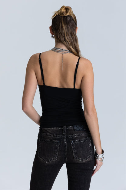 Beaded Draped Cowl Cami