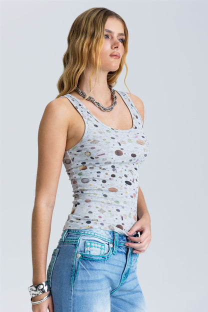 Bijou Graphic Rib Tank