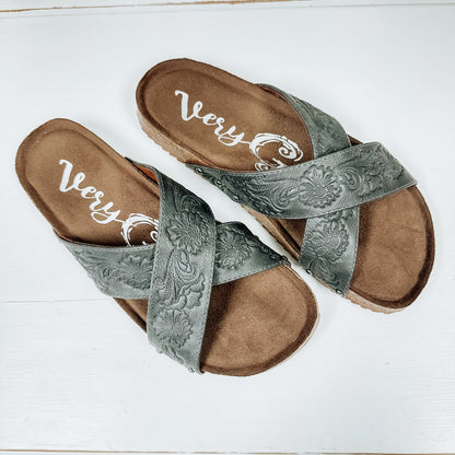 Jaycee Tooled Sandal - Grey