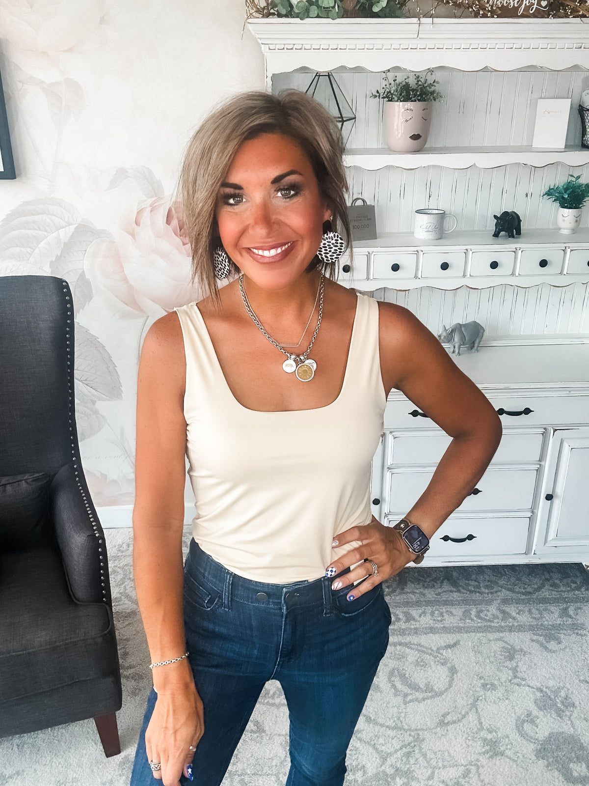 Getting In the Swing Bodysuit - Taupe