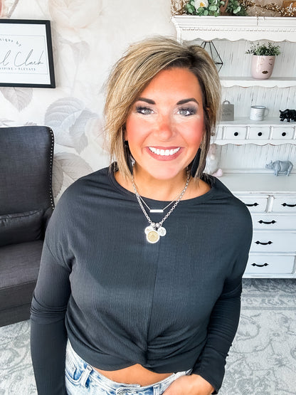 Just Like You Long Sleeve Top - Black