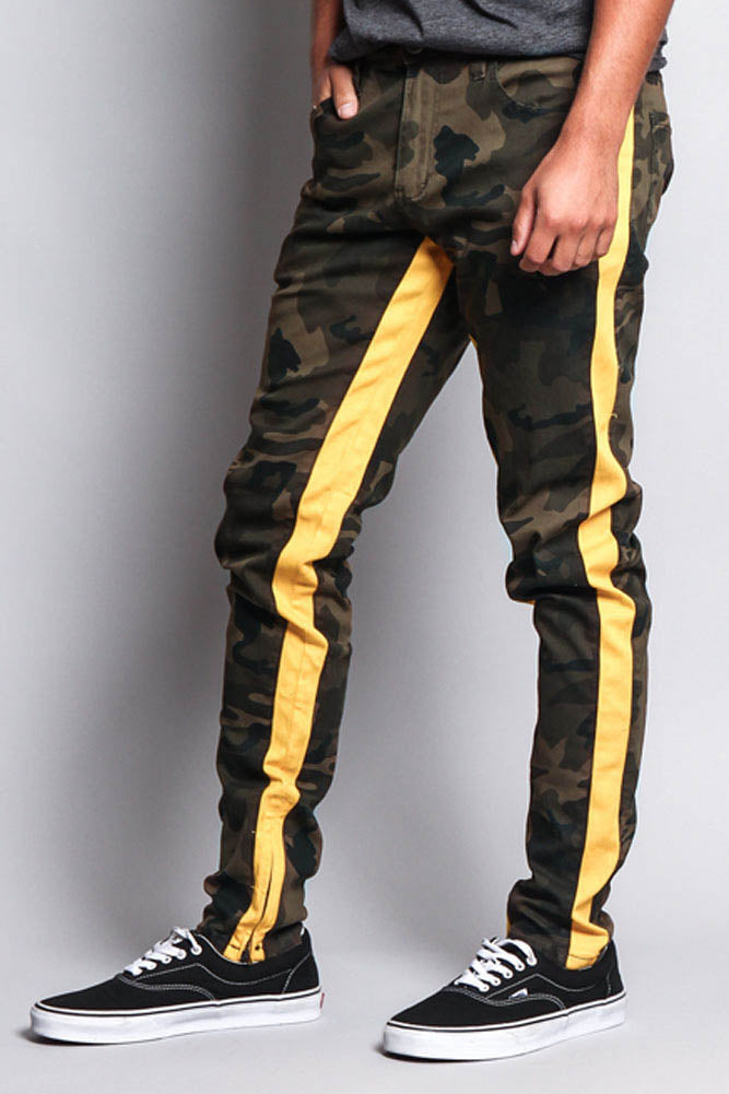 Men's Double Taped Track Style Camo Pants