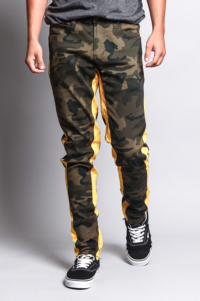 Men's Double Taped Track Style Camo Pants