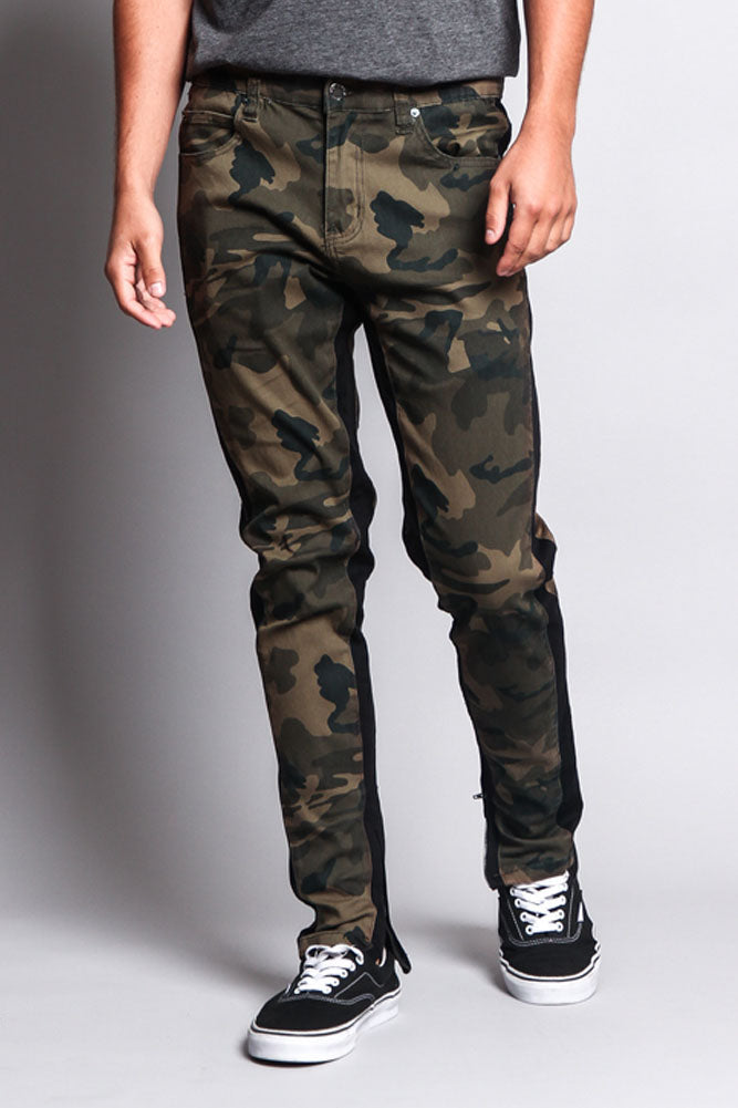 Men's Double Taped Track Style Camo Pants