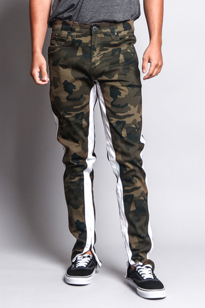 Men's Double Taped Track Style Camo Pants