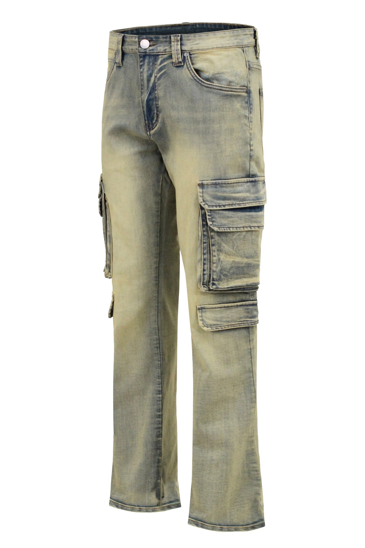 Men's Bootcut Utility Cargo Denim Jeans