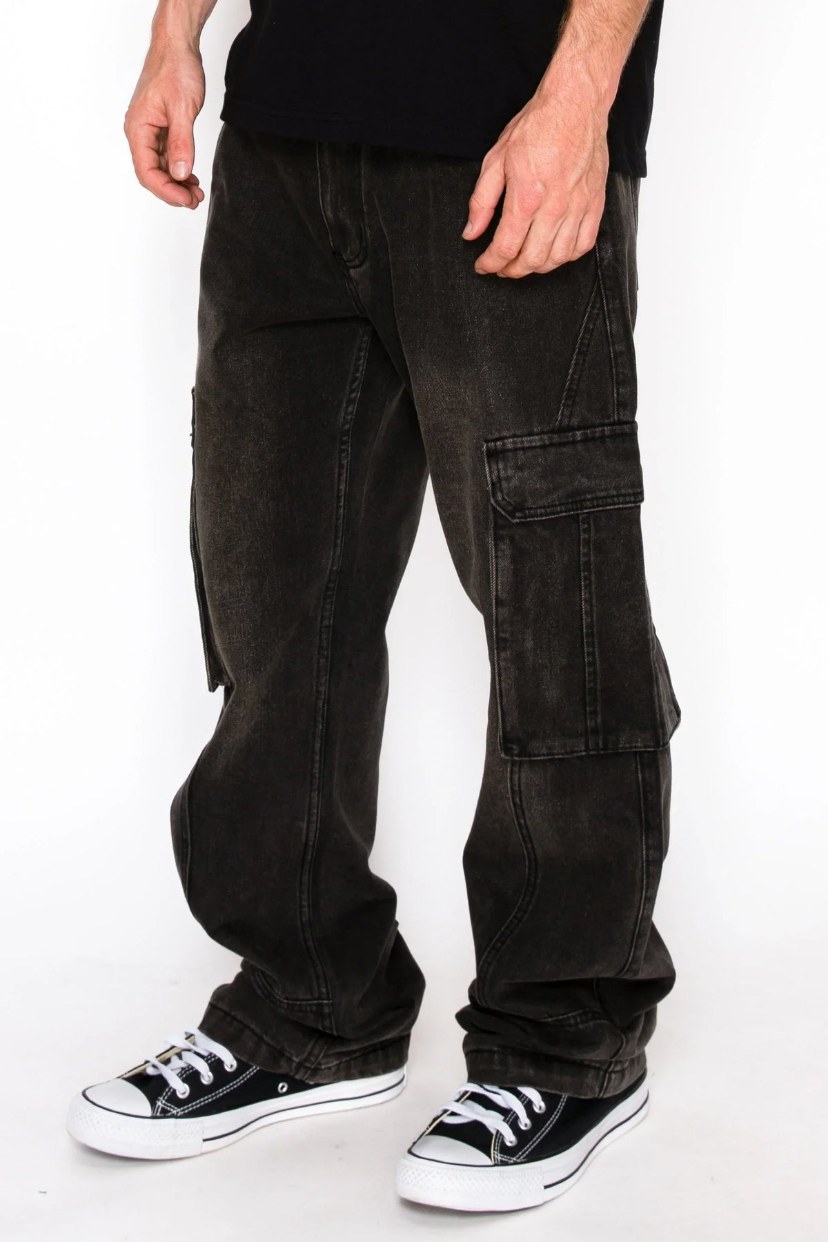 Men's Baggy Fit Cargo Denim Jeans