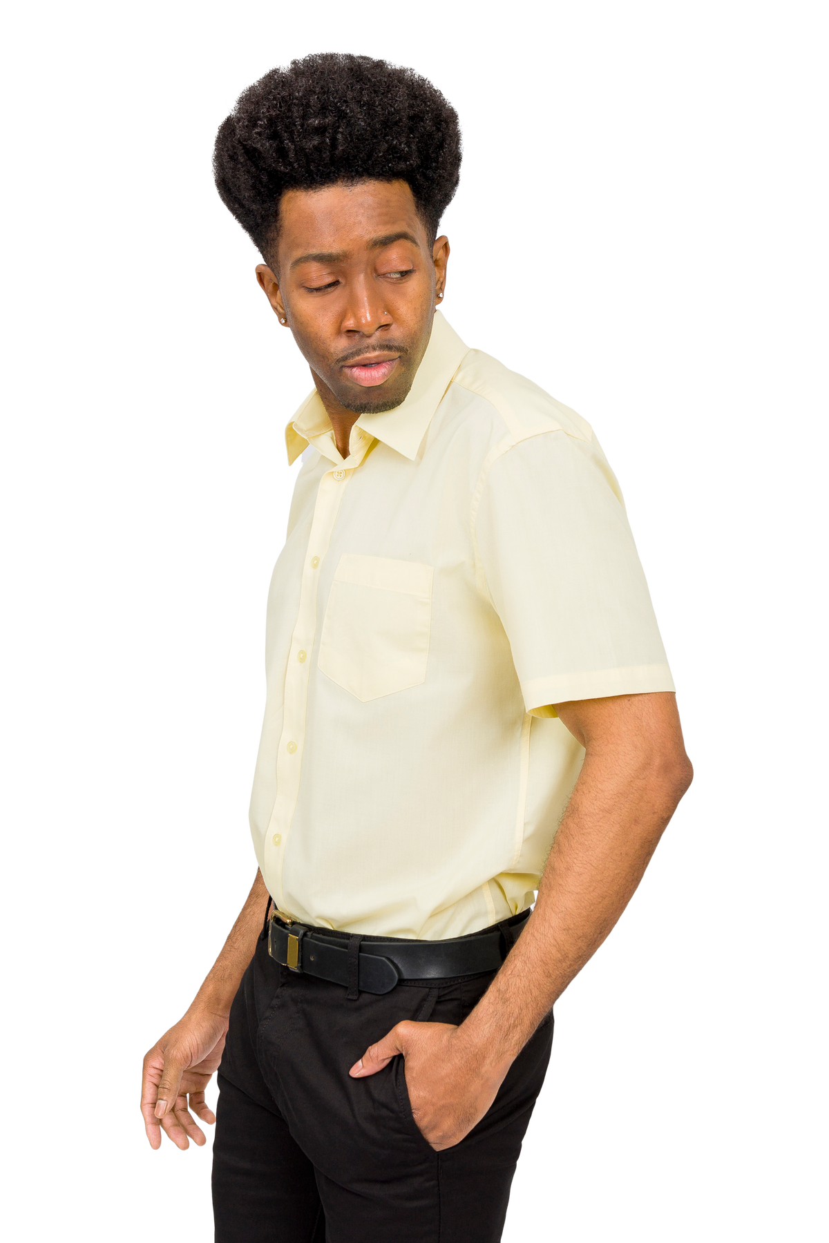 Men's Regular Fit Short Sleeve Solid Color Dress Shirts