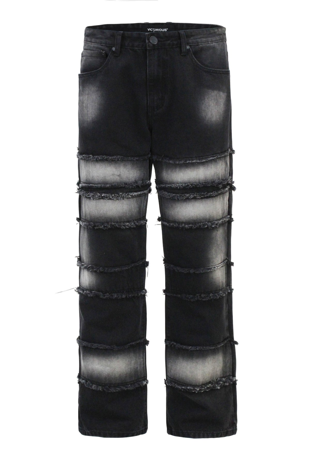 Men's Baggy Fit Raw Edge Denim Jeans