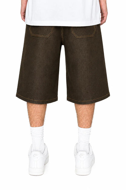 Men's Baggy Fit Raw Denim Shorts