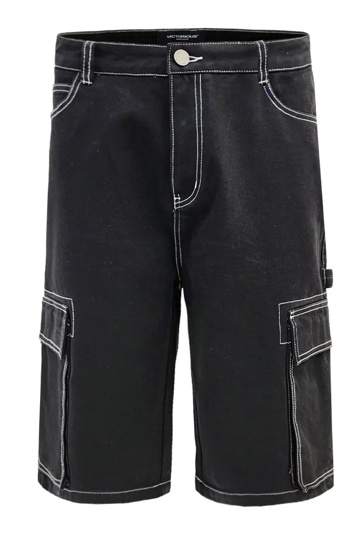 Men's Contrast Stitch Baggy Cargo Shorts