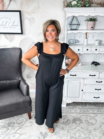 Feeling Reckless Jumpsuit - Black