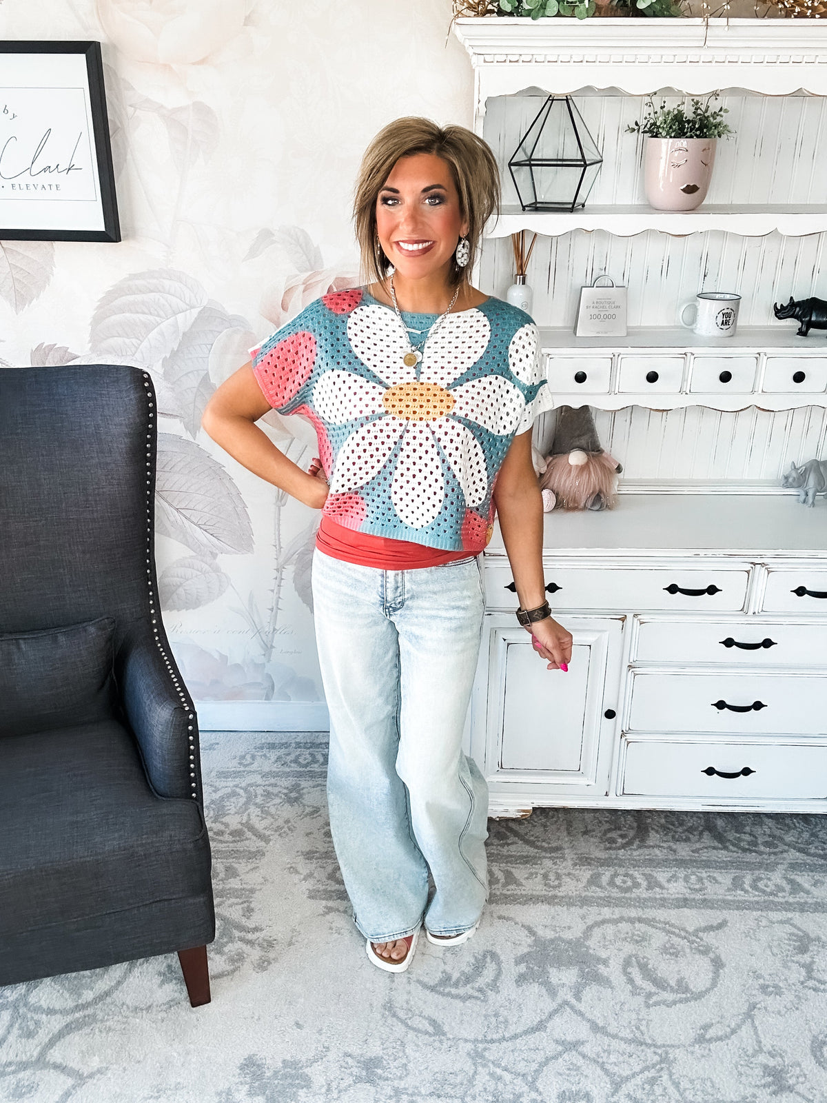 Garden Vibes Crochet Sweater