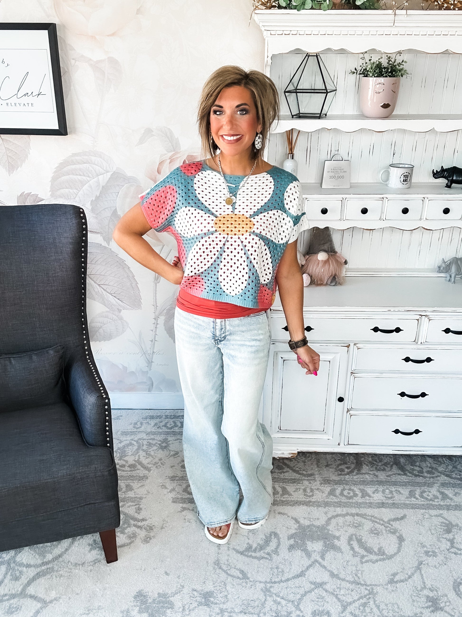 Garden Vibes Crochet Sweater