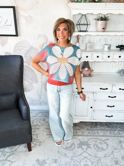 Garden Vibes Crochet Sweater