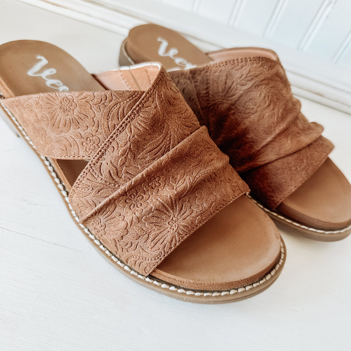 Jolene Tooled Sandal - Tan