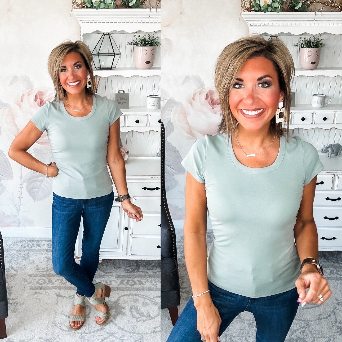 Could Go Back Short Sleeve Tee - Smokey Olive