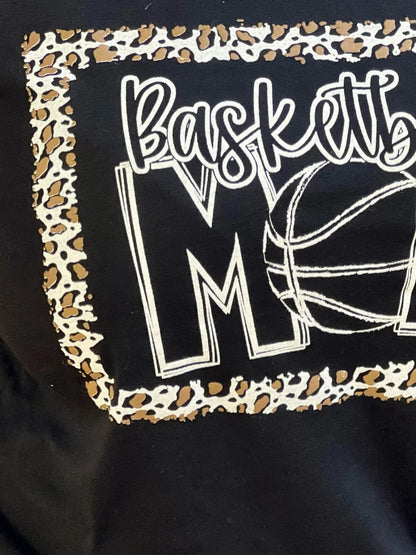 Basketball Mom Leopard Graphic Tee