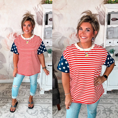 Ampersand Avenue Boyfriend Tee - Little Miss USA