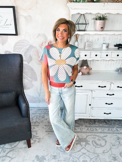 Garden Vibes Crochet Sweater