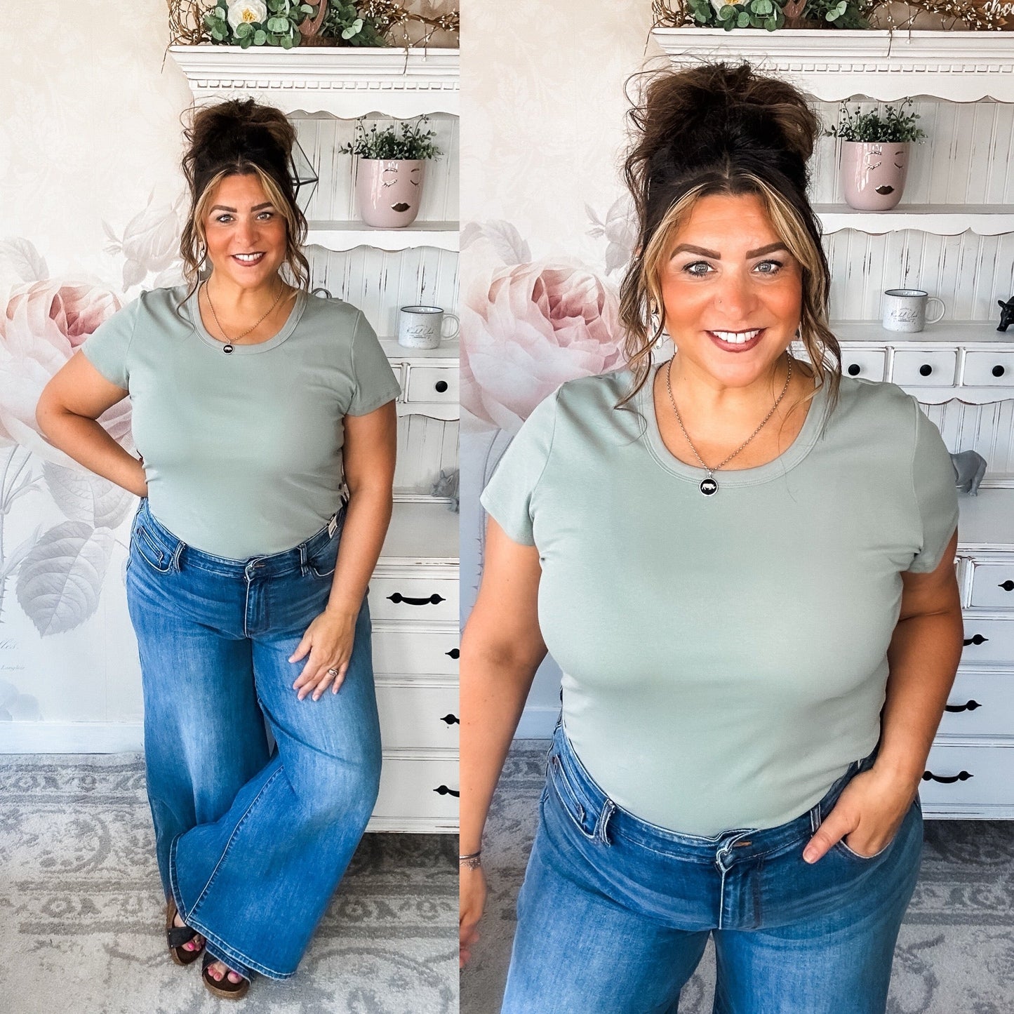 Could Go Back Short Sleeve Tee - Smokey Olive