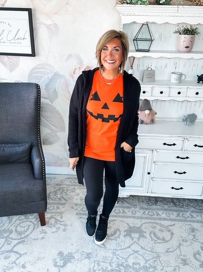 Face the Truth Hooded Open Front Sweater Cardigan
