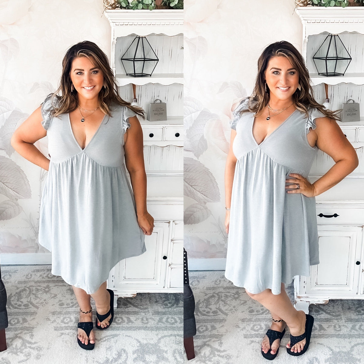 Love Yourself Flutter Sleeve Dress