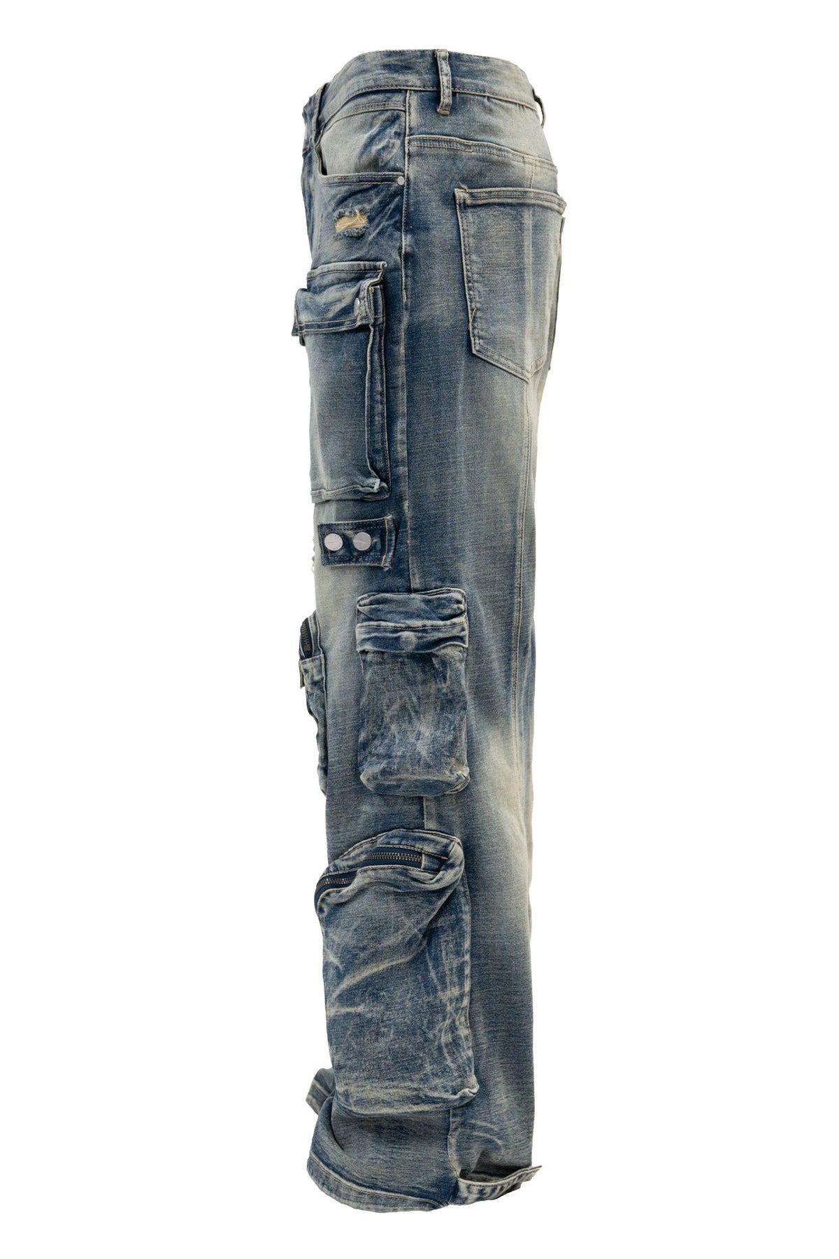 Men's Premium Vintage Multi Cargo Baggy Jeans