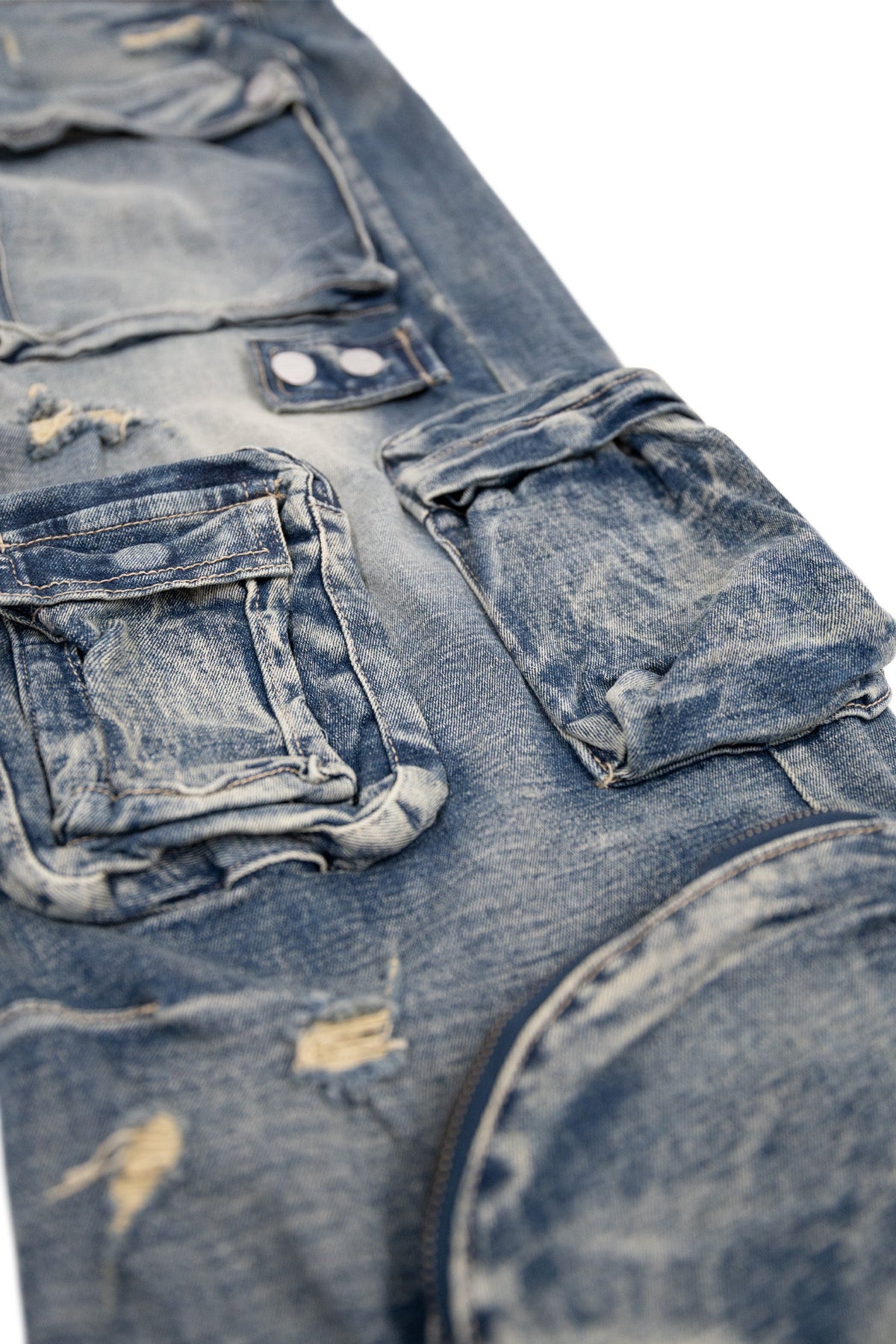 Men's Premium Vintage Multi Cargo Baggy Jeans