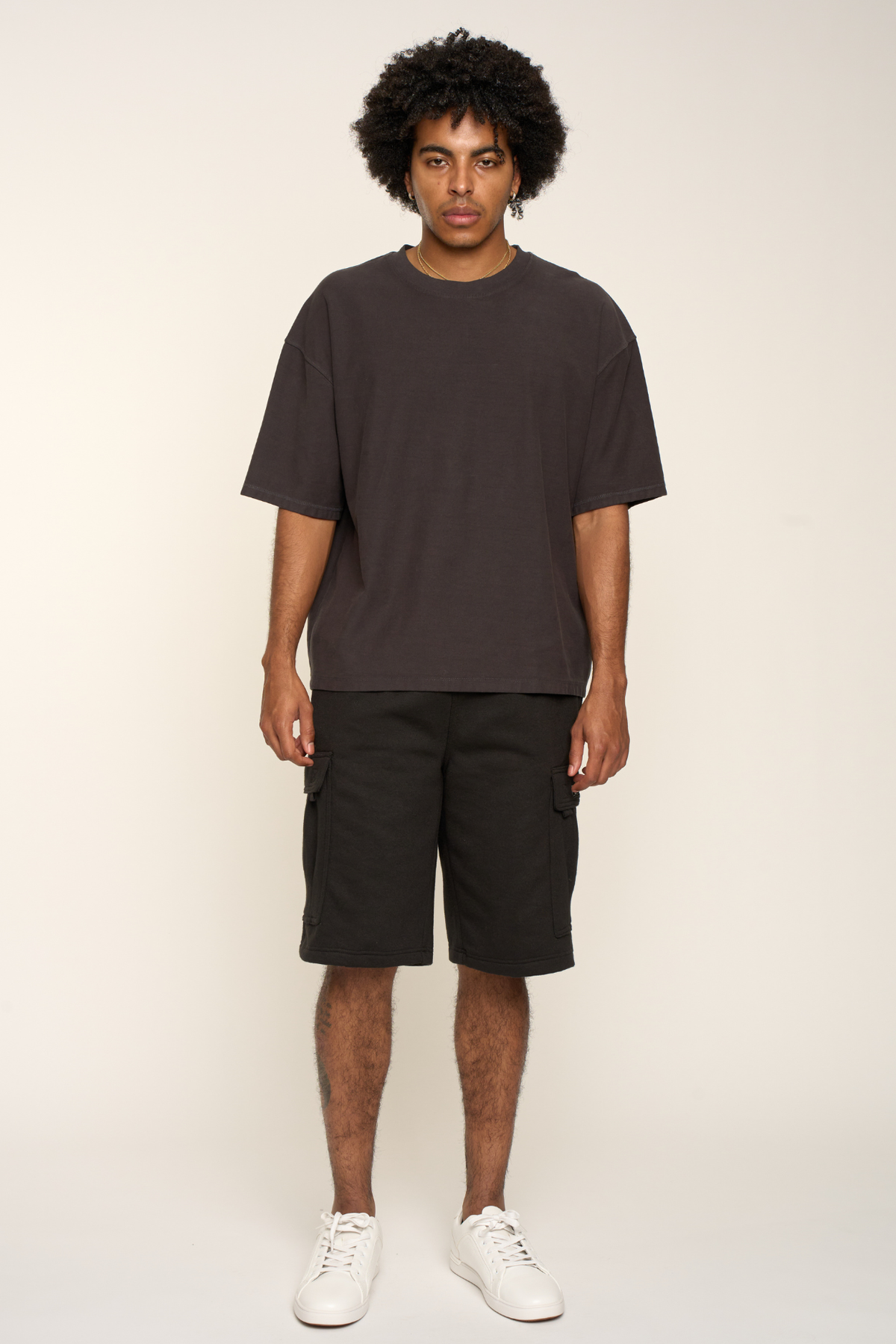 Men's Solid Fleece Heavyweight Cargo Shorts