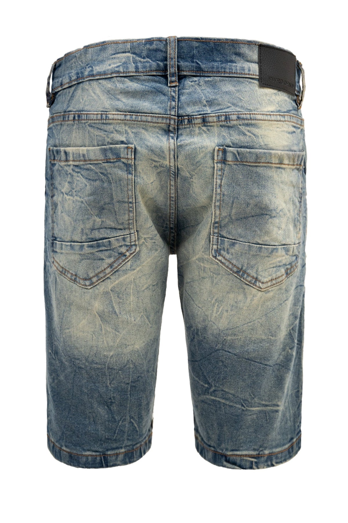 Men's Slim Distressed Patched Operator Denim Shorts