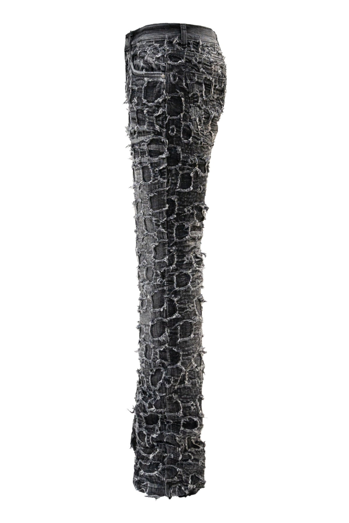 Men's Heavy Distressed Stitched Stacked Layer Denim Jeans
