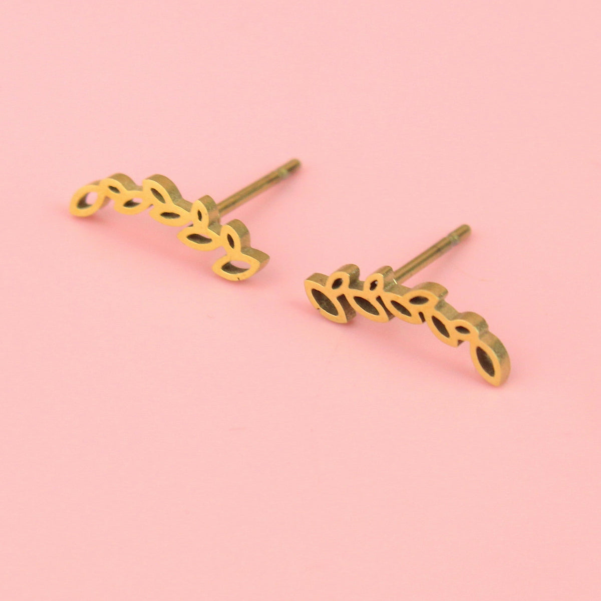 Fern Stud Earrings (Gold Plated)