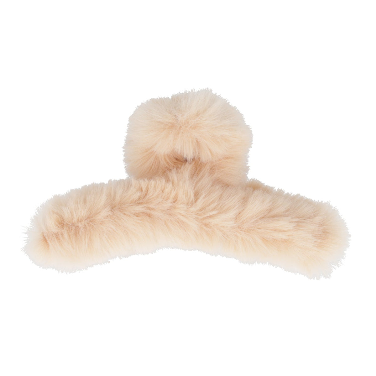 Fluffy Hair Clip - Beige