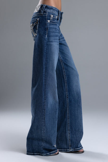 Maya Logo Wide Leg Jeans