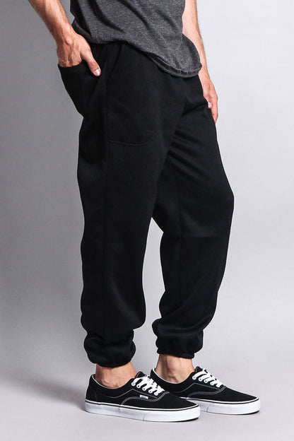 Basic Solid Color Fleece Sweatpants