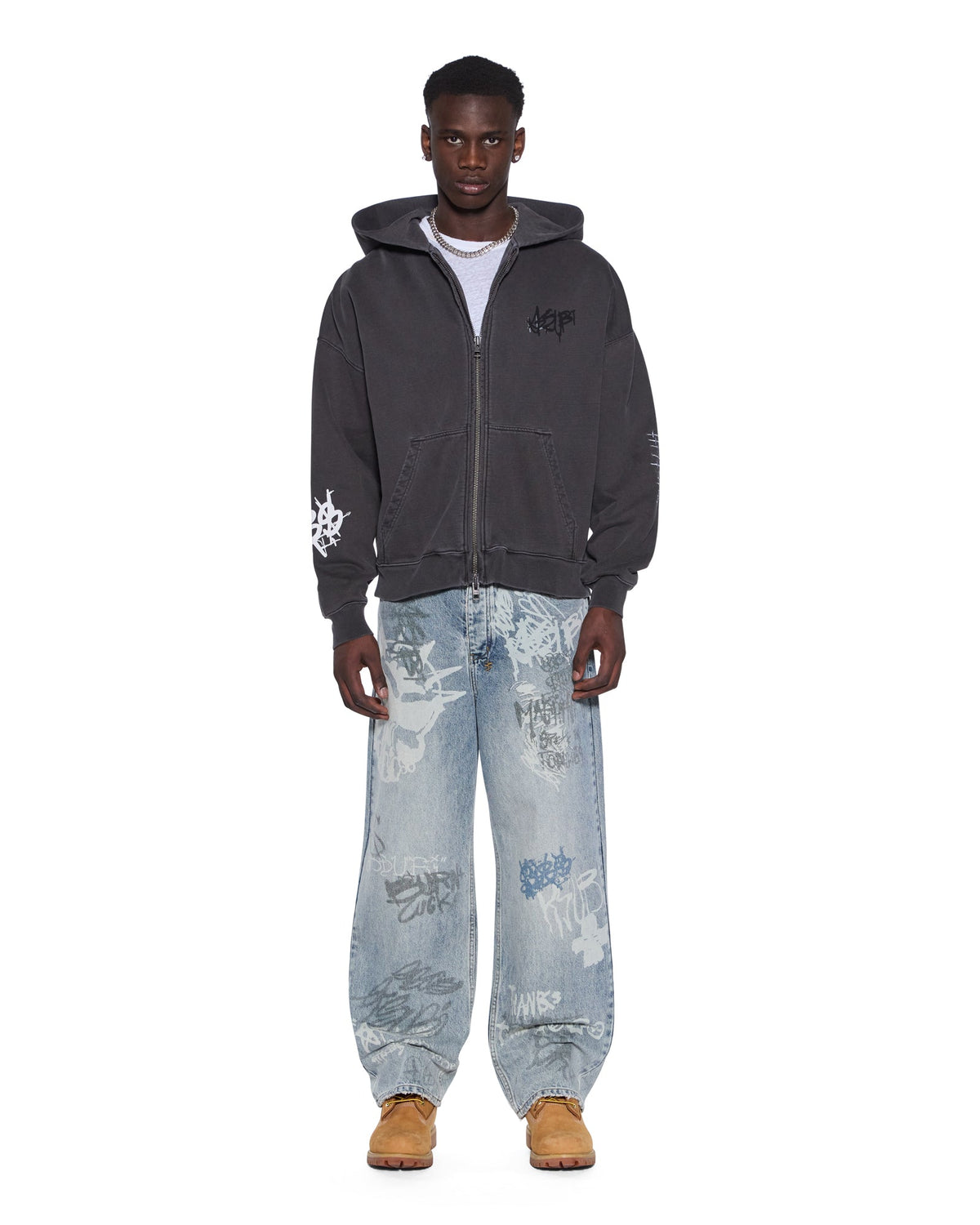 GRAFF EKCESS ZIP THRU HOODIE FADED BLACK
