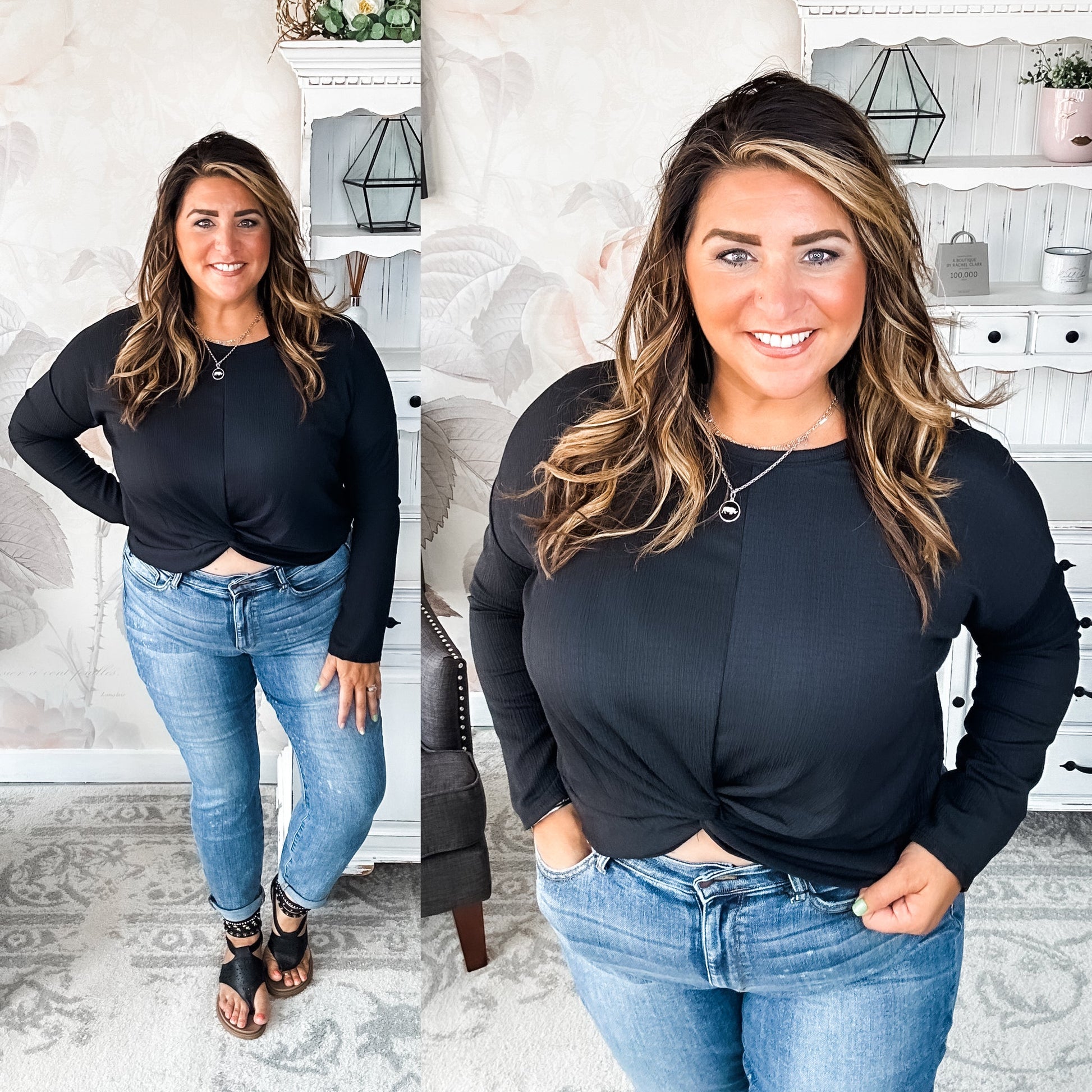 Just Like You Long Sleeve Top - Black