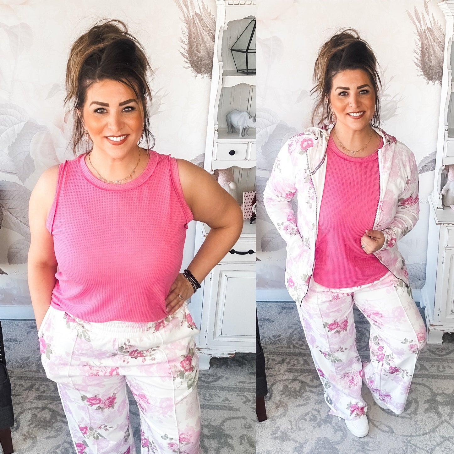 Ampersand Avenue Wide Leg Bow Comfies - Roses & Dreams