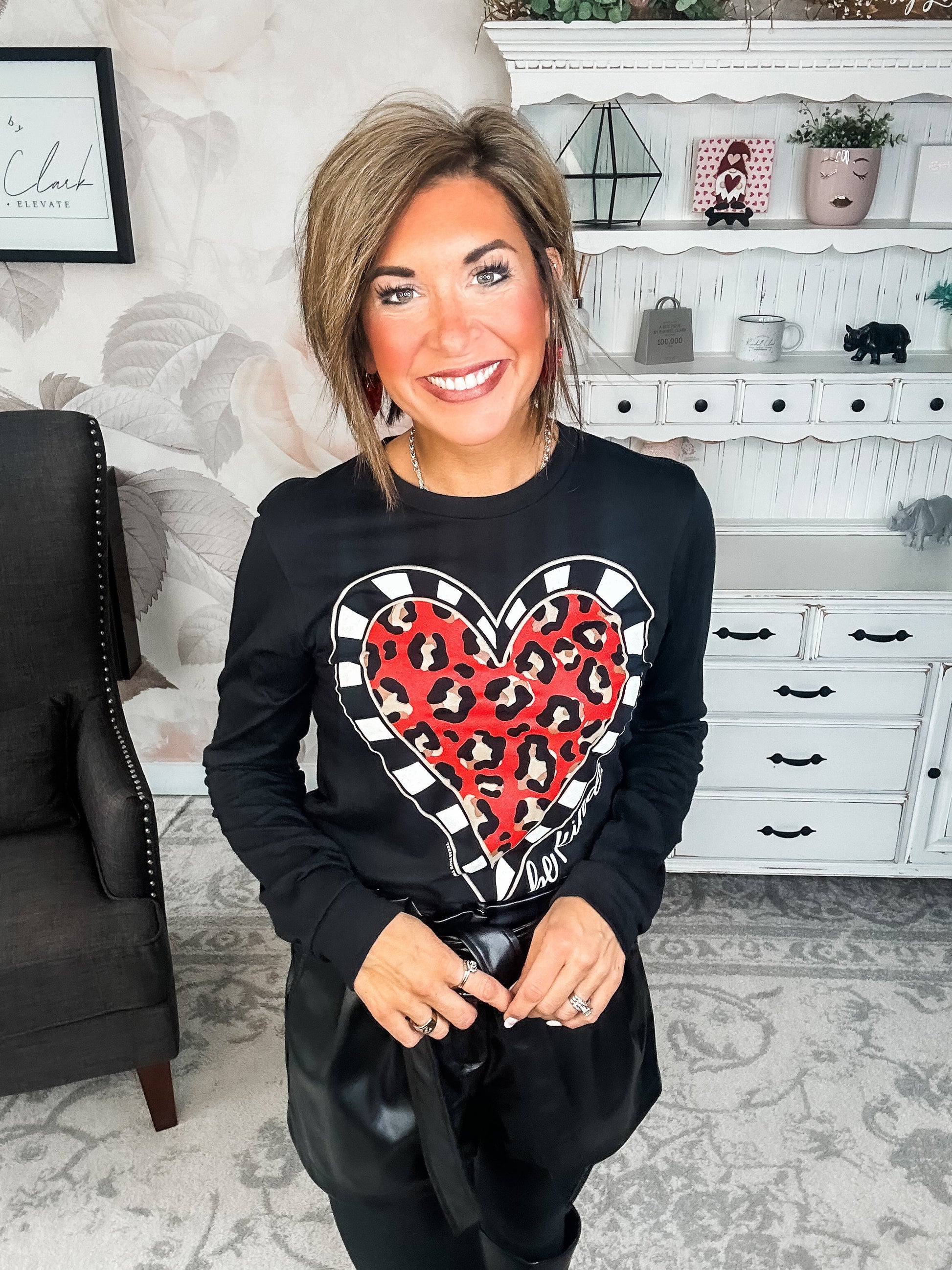 Be Kind, Valentine - Long Sleeve Graphic Tee