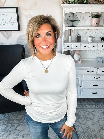 Happy Now Long Sleeve Tee - Ivory