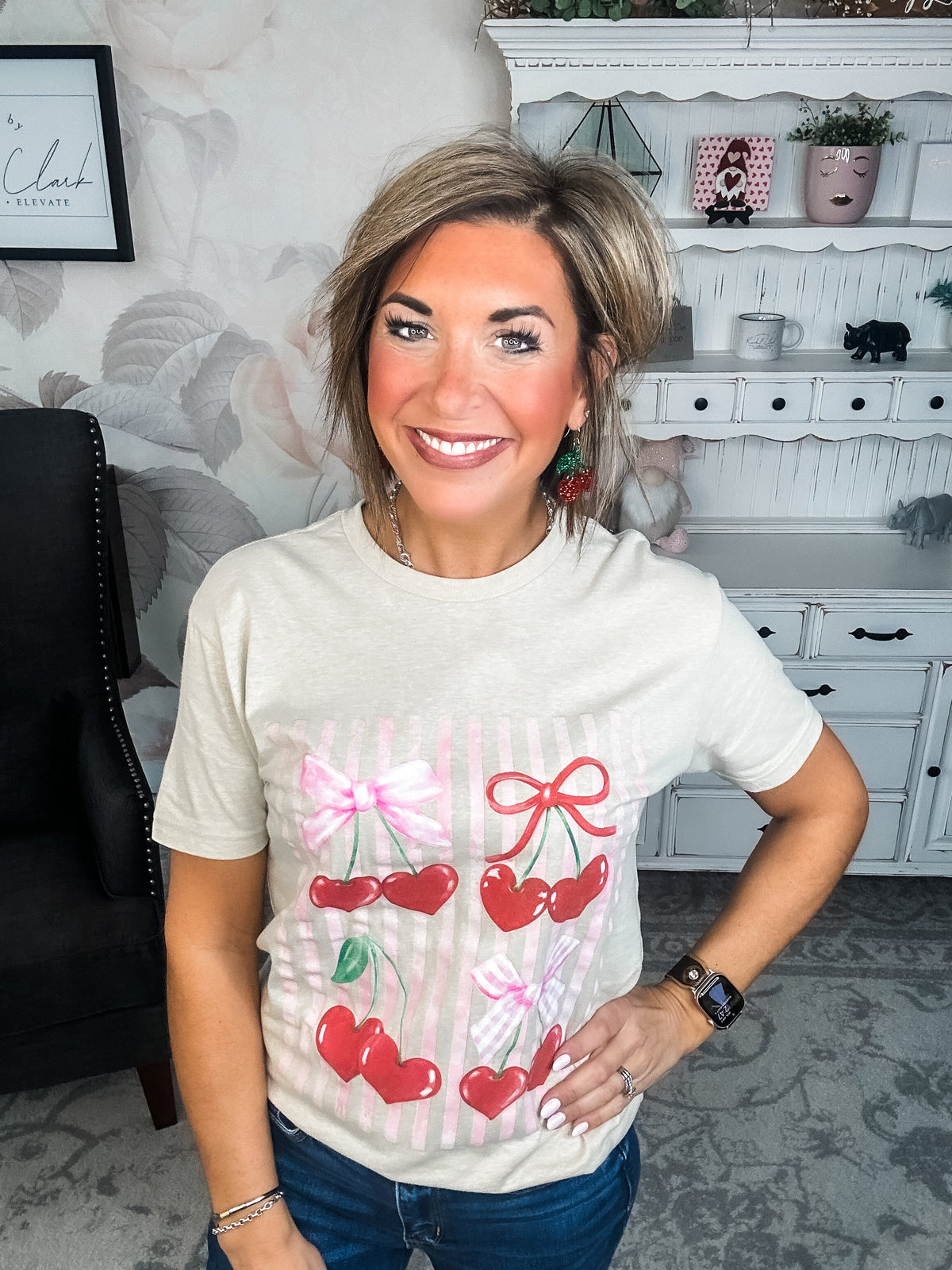 Cheery Cherry Bow Graphic Tee