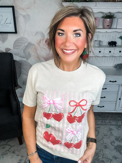 Cheery Cherry Bow Graphic Tee