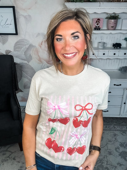 Cheery Cherry Bow Graphic Tee