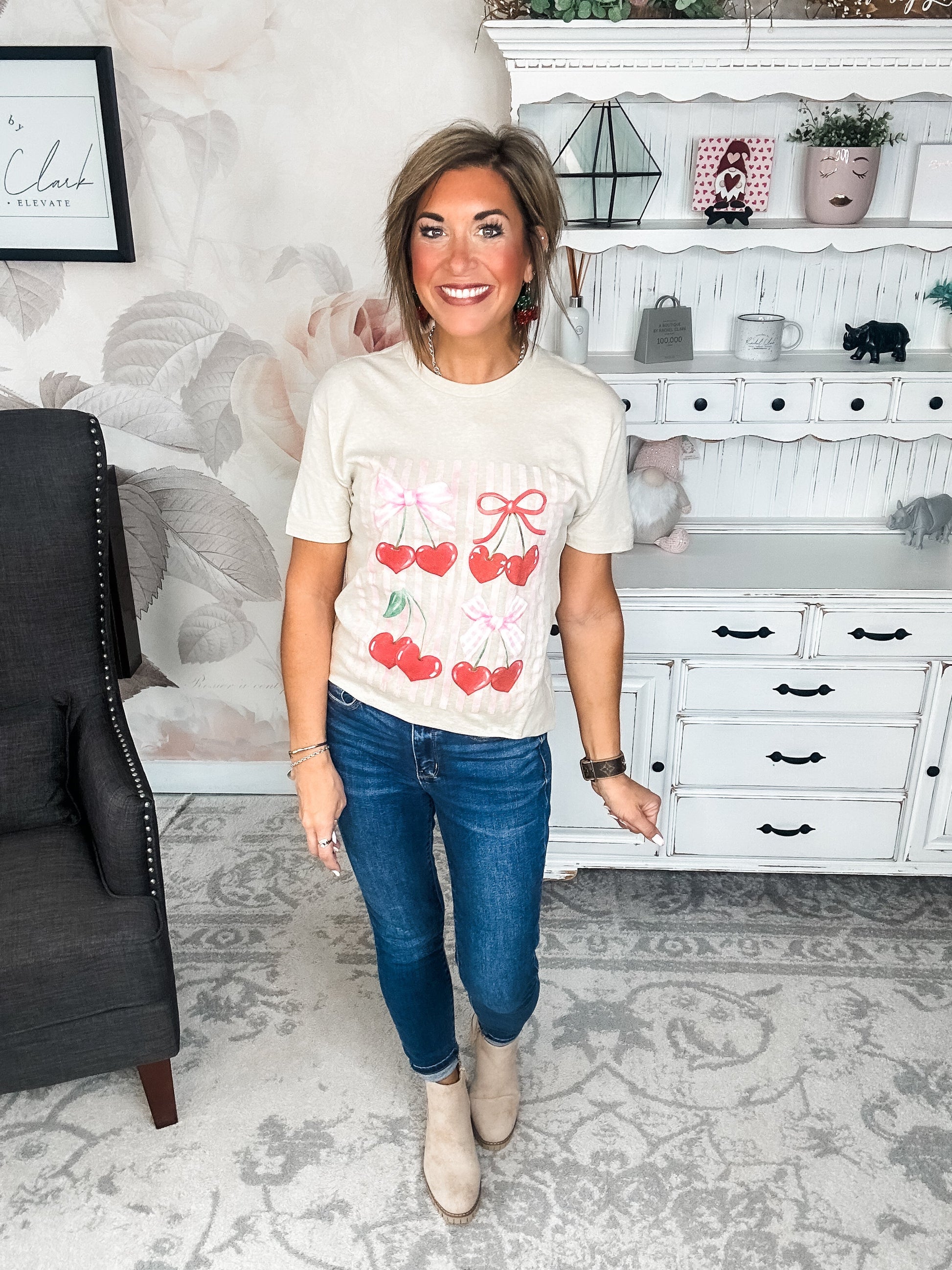 Cheery Cherry Bow Graphic Tee